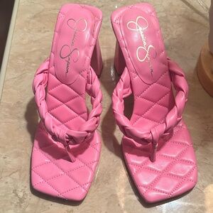 Jessica Simpson Pink Quilted Heeled Sandals